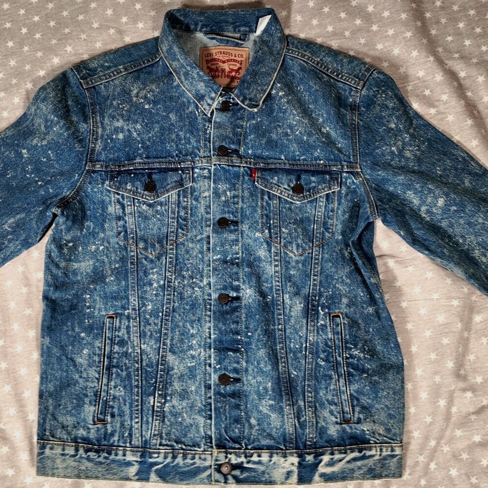 🔥 Levi’s Acid Wash Denim Trucker Jacket - Vintage - XL 🔥 - Picture 1 of 10